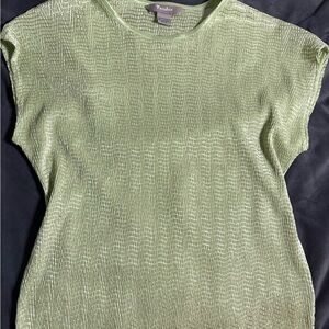 TanJay Sage Green Short Sleeve Textured Knit Top